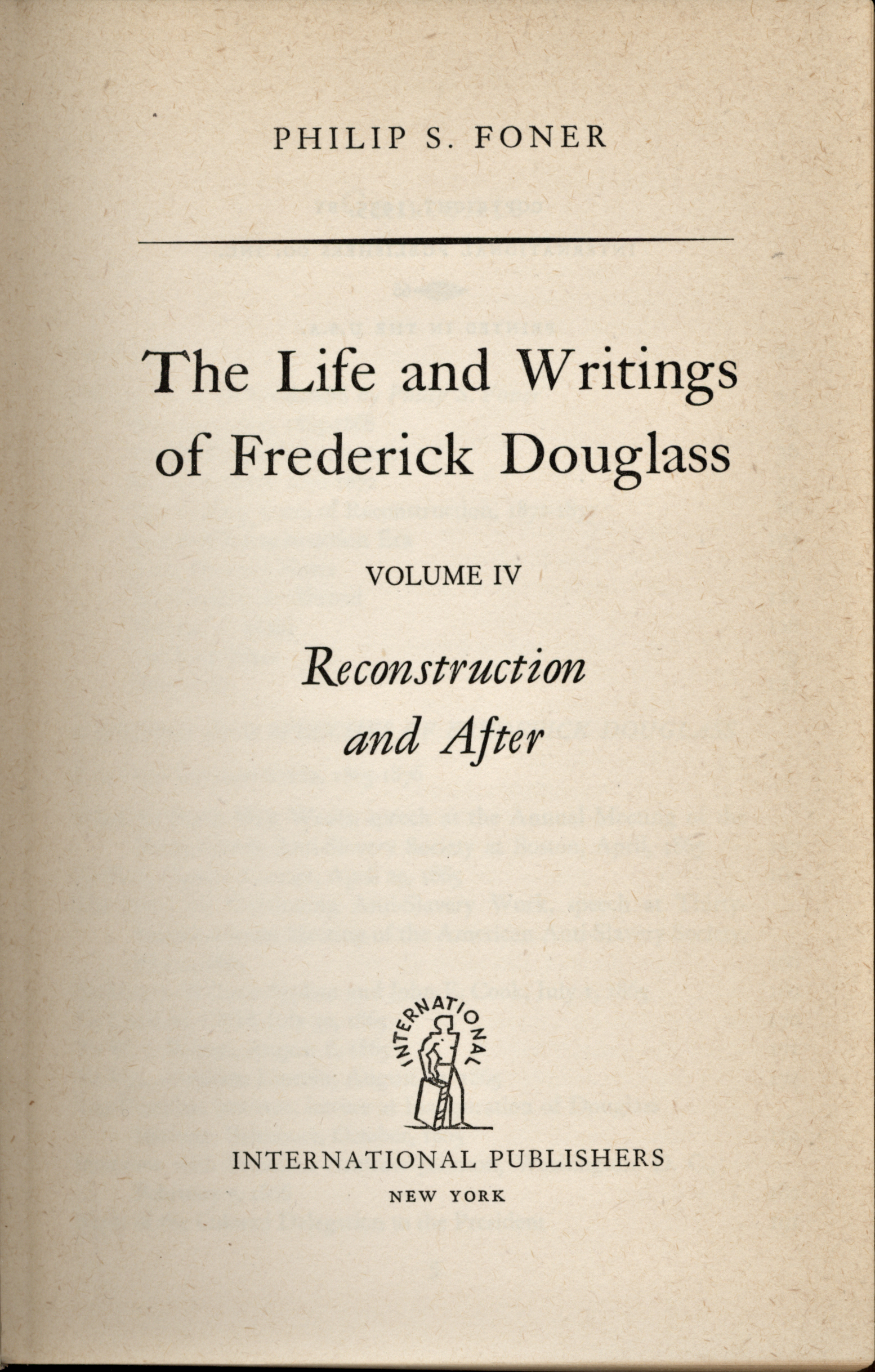 title page of The Life and Writings of Frederick Douglass