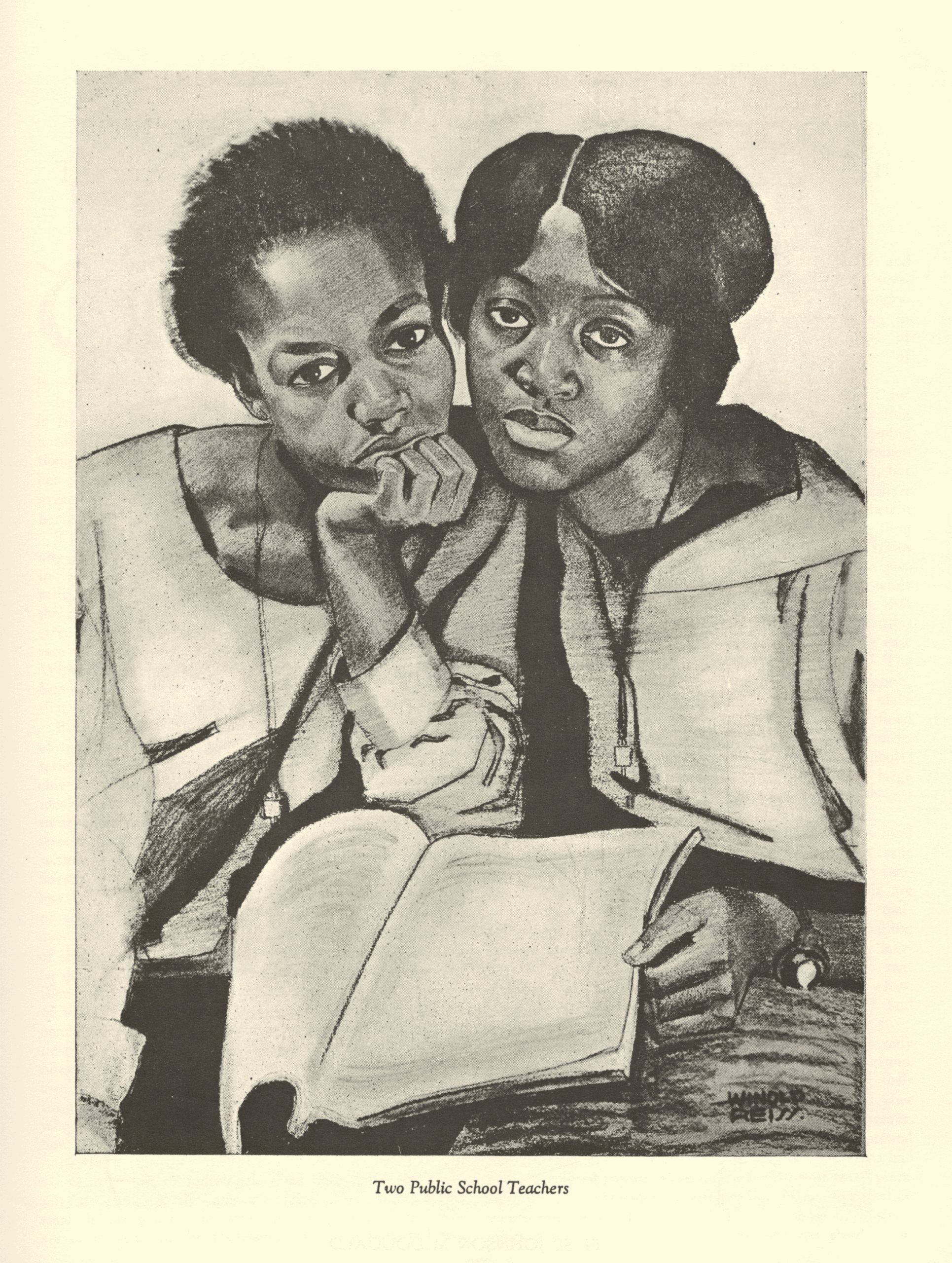 "Two girls" art from Survey Graphic Harlem